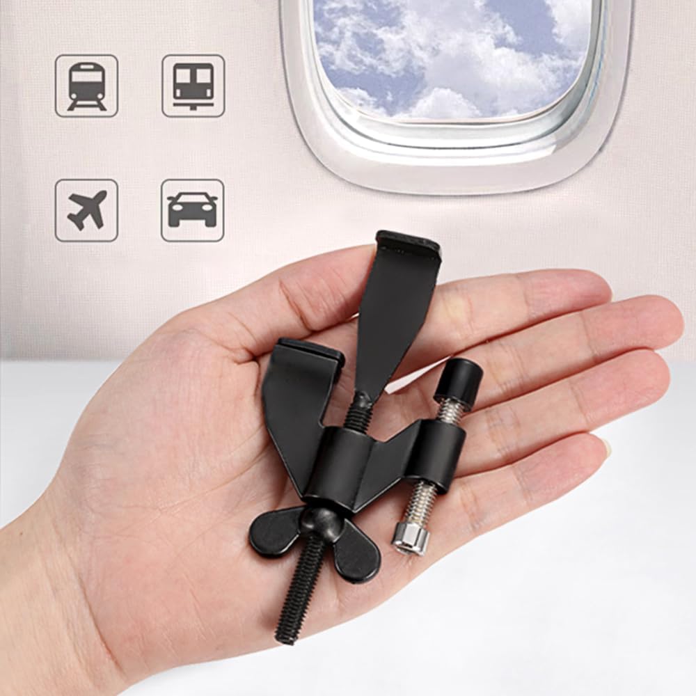Portable Door Lock - Extra Security for Hotels & Travel - Self-Adhesive No Drilling Required - Black - 1 Piece.