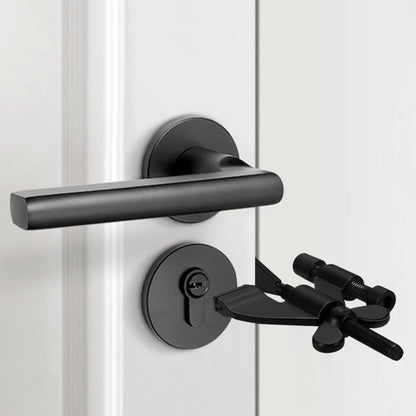 Portable Door Lock - Extra Security for Hotels & Travel - Self-Adhesive No Drilling Required - Black - 1 Piece.