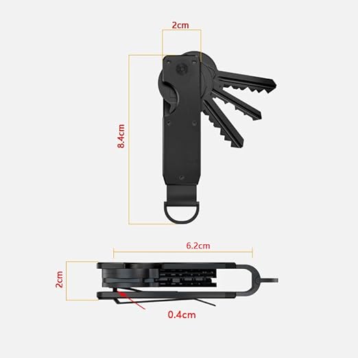 Compact Aluminium Key Organizer 2-6 Keys Yellow-Green Minimalist Key Holder for Car & Home.