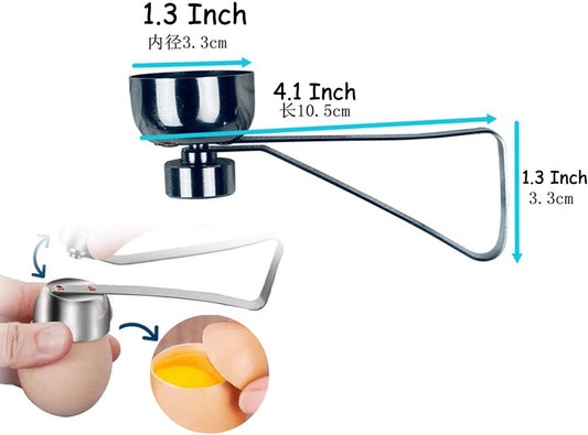 Egg Shell Cutter with Spring Mechanism for Soft and Hard Boiled Eggs Silver 1 Piece.