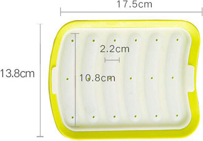 6 Cavity Silicone Hot Dog Mold with Lid Yellow Non-Stick Sausage Maker Baking Tool