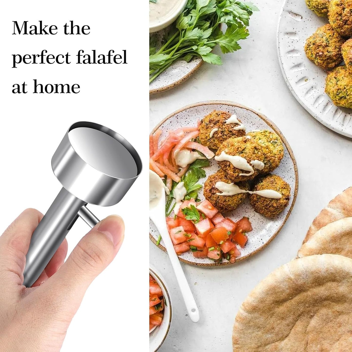 Professional Patty Maker with Thumb Grip - Perfect for Falafel Burgers and Meatballs