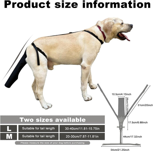 Adjustable Nylon Dog Tail Protector - Black - 1 Piece - Tail Protection.