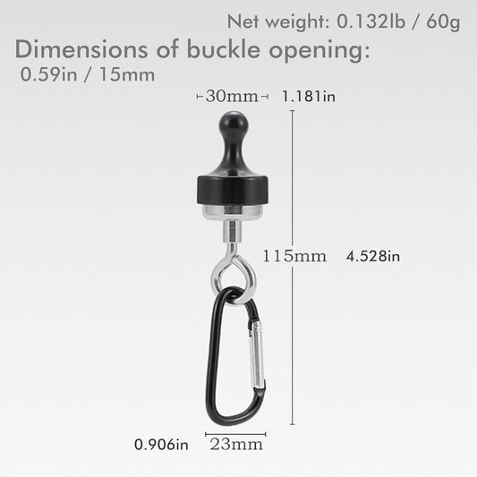 2 Pack Black Multifunctional Camping Hooks with Carabiner No Installation Required.