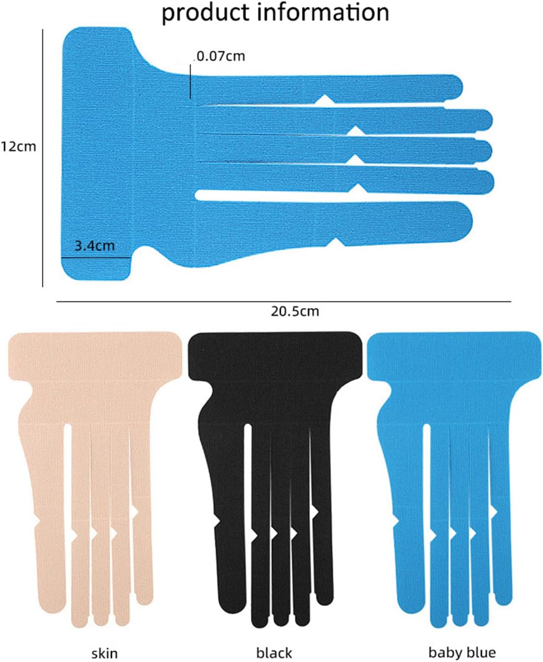 Pre-cut Cotton Sport Tape 3 Pairs Wrist and Finger Support.