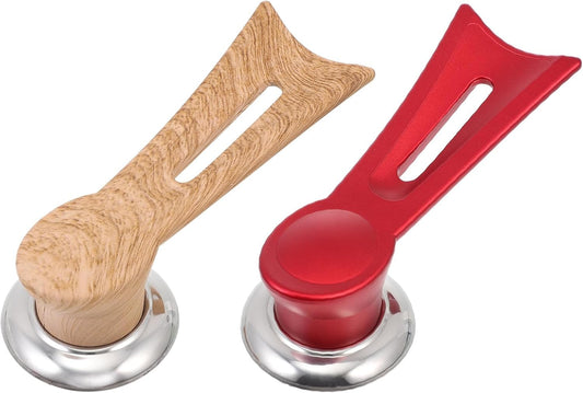 2 Pack Universal Pan Lid Knob Replacement Handle Heat Resistant Wooden & Red.