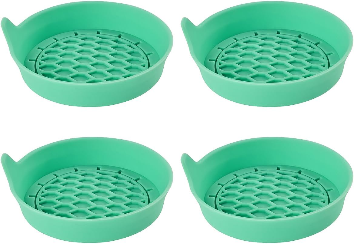Car Silicone Anti-Slip Mats - Interior Accessories - Green - Pack of 4.