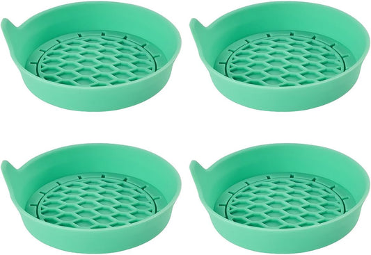 Car Silicone Anti-Slip Mats - Interior Accessories - Green - Pack of 4.