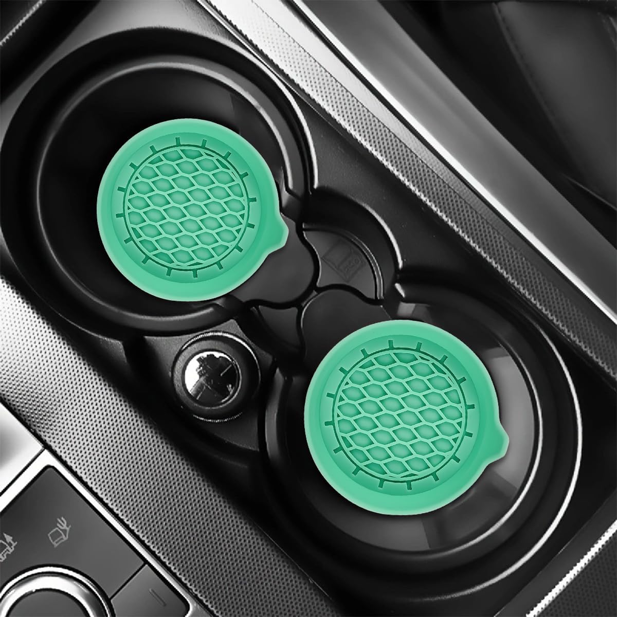 Car Silicone Anti-Slip Mats - Interior Accessories - Green - Pack of 4.
