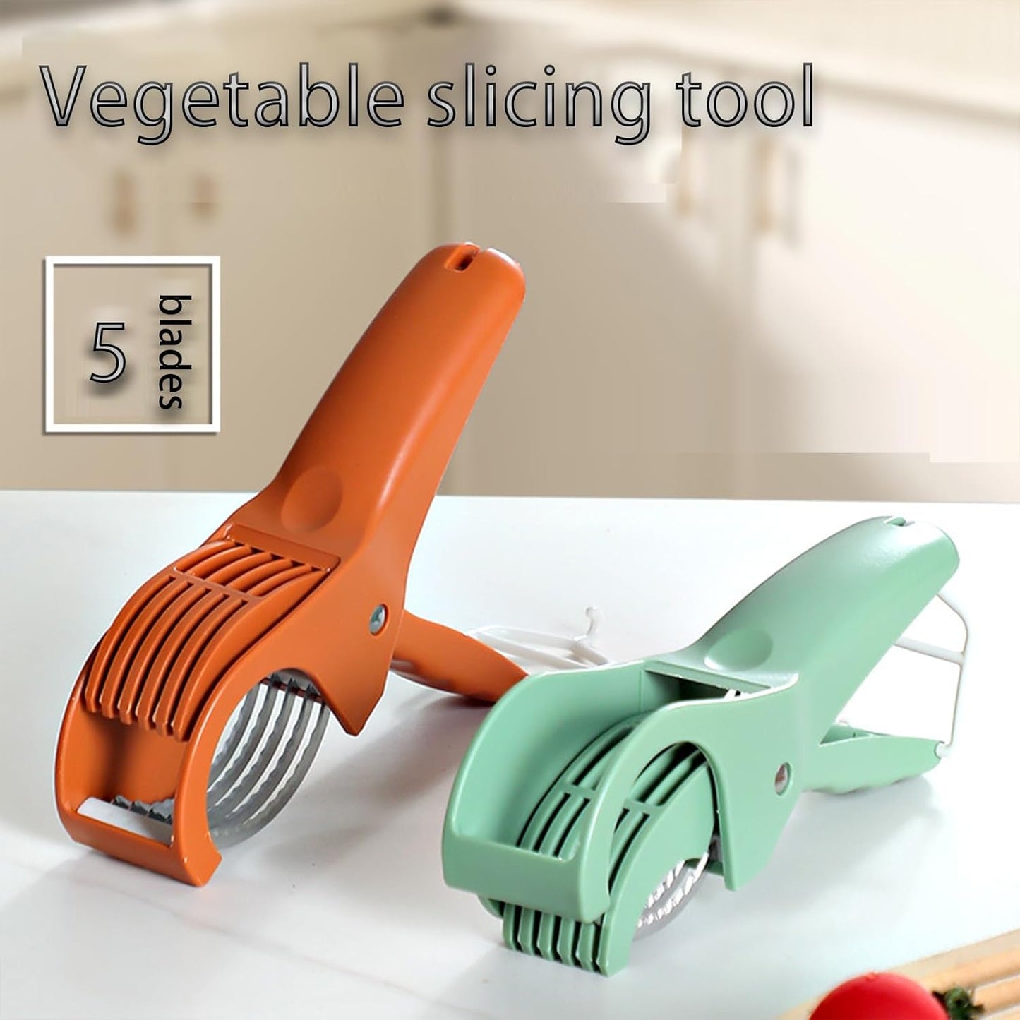 Adjustable Mandoline Slicer with Handle and Safety Guard - Cuts 6 Slices at Once - Vegetable Cutter for Cucumber Carrot Potato - 2 Pack