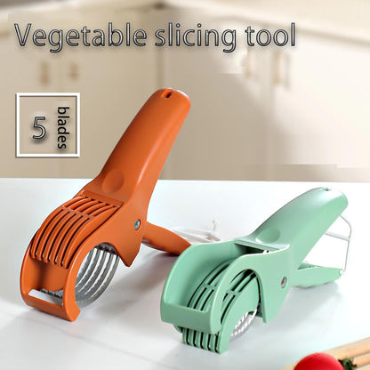 Adjustable Mandoline Slicer with Handle and Safety Guard - Cuts 6 Slices at Once - Vegetable Cutter for Cucumber Carrot Potato - 2 Pack