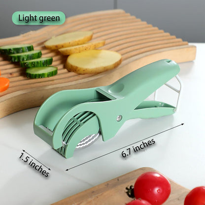 Adjustable Mandoline Slicer with Handle and Safety Guard - Cuts 6 Slices at Once - Vegetable Cutter for Cucumber Carrot Potato - 2 Pack