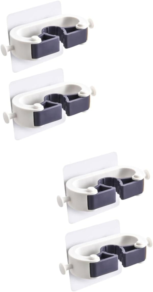 Adhesive Wall Hooks Set of 4 No Drill Hanging System for Kitchen and Garage.
