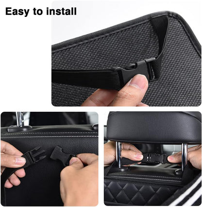 Car Seat Organizer 2 Pack - Black Backrest Storage Bag with Pockets - Car Interior Accessory.