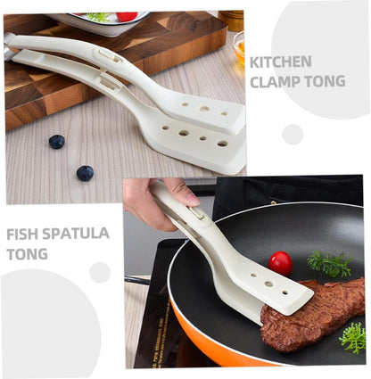 2-in-1 Silicone Spatula Tong Set of 2 Heat Resistant for Flipping and Serving