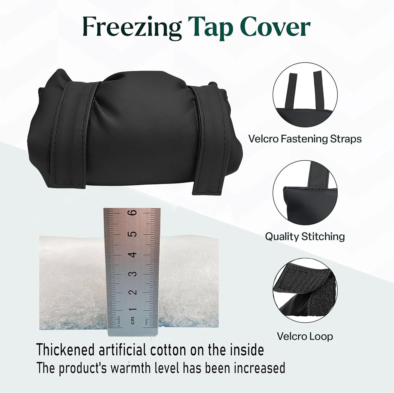 2 Pack Black Outdoor Faucet Cover Winter Freeze Protection Waterproof Insulated Garden Tap Sleeve Universal Cold Weather Shield.