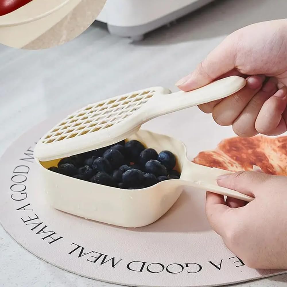 2-in-1 Sink Strainer Colander 2-in-1 Sink & Strainer Handy Shake and Drain System for Vegetables Fruit & Salad Large Capacity Yellow.