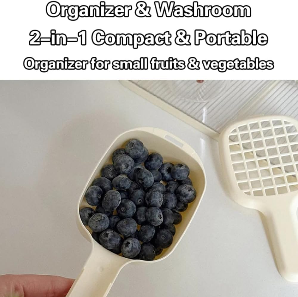 2-in-1 Sink Strainer Colander 2-in-1 Sink & Strainer Handy Shake and Drain System for Vegetables Fruit & Salad Large Capacity Yellow.