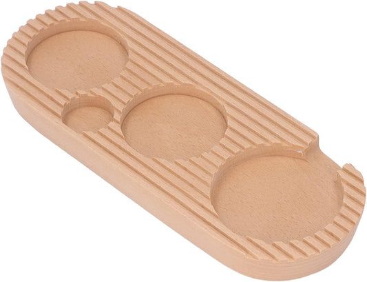 4-in-1 Walnut Espresso Organizer - 51mm/53mm Coffee Tamper Holder for Filter Holder & Accessories.