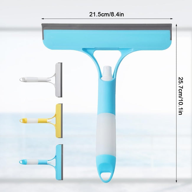 3-in-1 Window Wiper with Spray - Squeegee, Washer & Microfiber Cleaner for Streak-Free Windows, Showers & Cars - Set of 1 Main Image