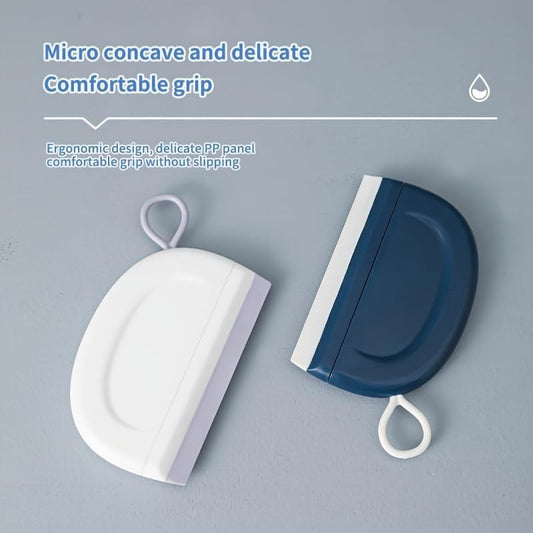 2 Pack Silicone Squeegee with Hanging Hook for Bathroom Mirror and Car Streak-Free Cleaning Tool