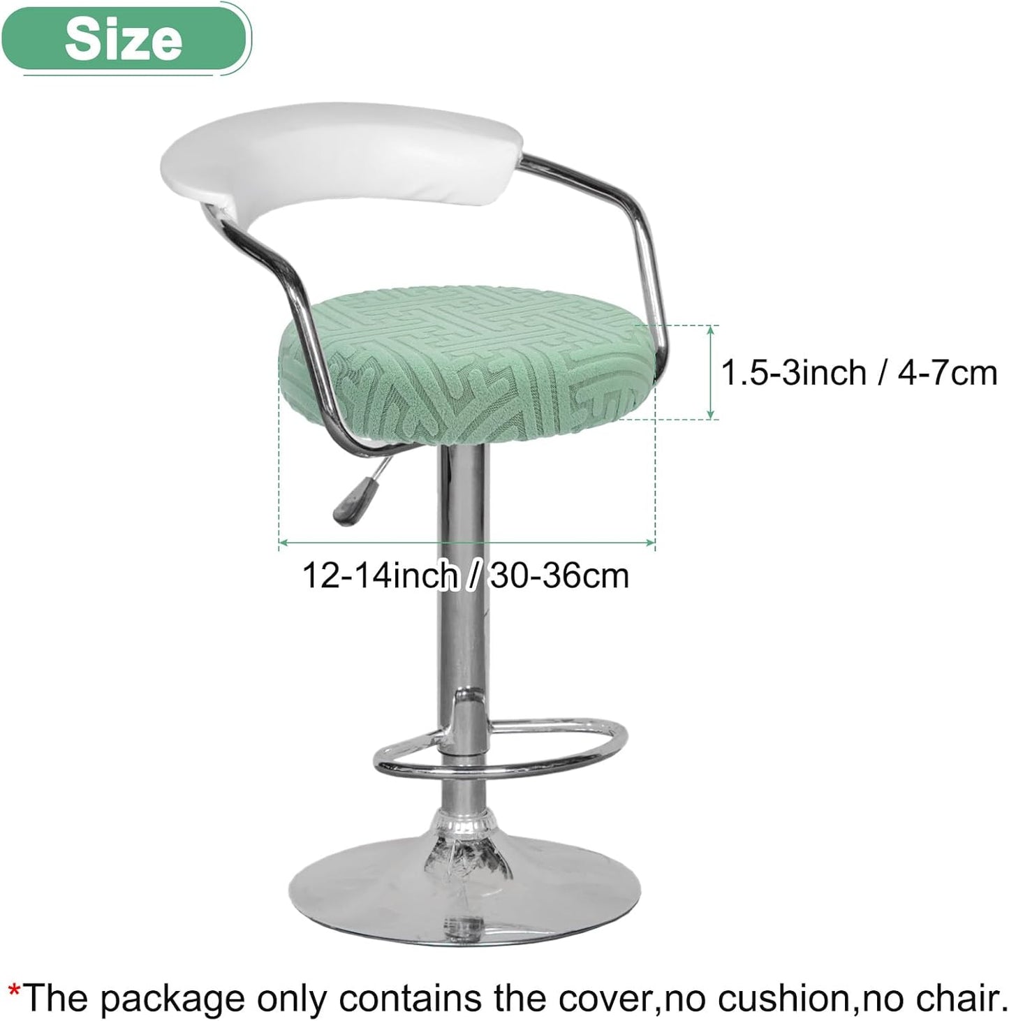 Elastic Chair Cover Round 30-36cm Mint Green Washable Stretchable Stool Cover