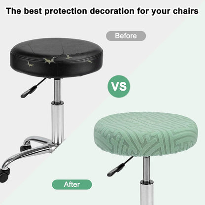Elastic Chair Cover Round 30-36cm Mint Green Washable Stretchable Stool Cover