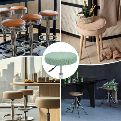 Elastic Chair Cover Round 30-36cm Mint Green Washable Stretchable Stool Cover