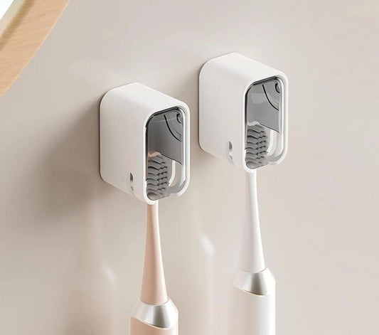 2 Pack Toilet Brush Holder with Lid No Drilling Waterproof Dustproof Bathroom Wall Mounted.