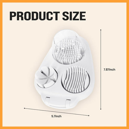 3-in-1 Egg Slicer - Perfect Slices & Chunks - Multifunctional Cutter for Eggs Soft Fruits and Vegetables