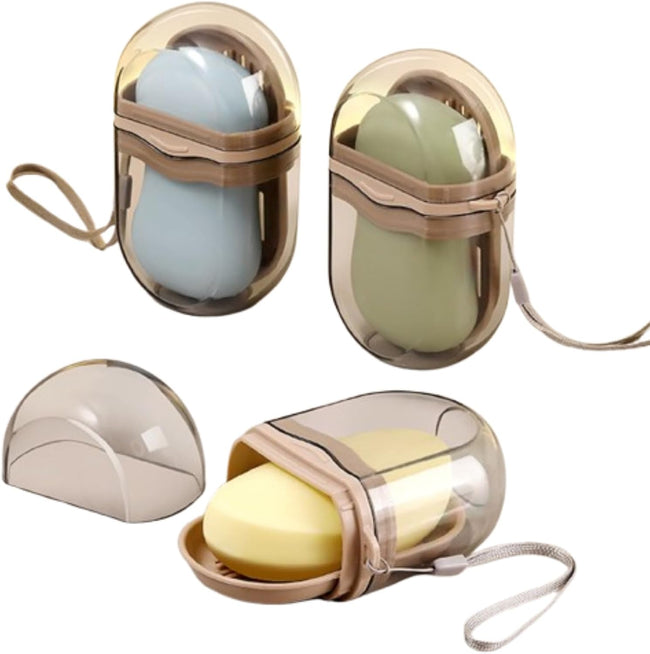 Travel Soap Case Set of 2 Leakproof with Soap Saver for Vacation Sports and Home. Hover Image