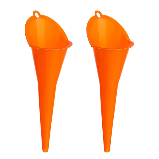 2 Pack Orange Multipurpose Funnel for Filling Car Oil Grease Engine Oil Water Diesel Kerosene and Other Liquids.