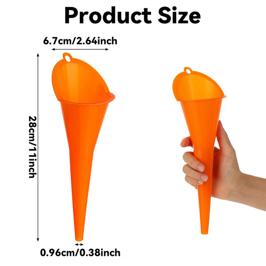 2 Pack Orange Multipurpose Funnel for Filling Car Oil Grease Engine Oil Water Diesel Kerosene and Other Liquids.