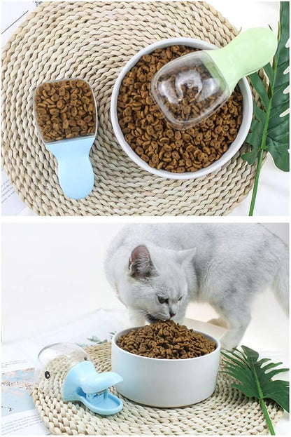 3-Piece Pet Food Scoop Set 2-in-1 Dog Cat Feeding Spoon with Food Bag Sealing Clip.