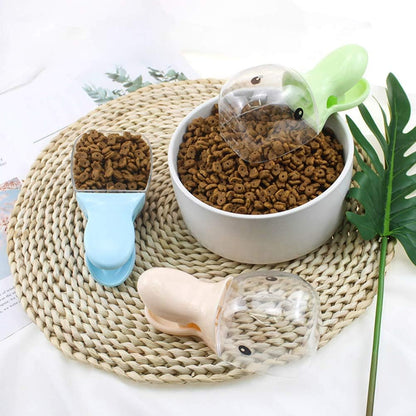 3-Piece Pet Food Scoop Set 2-in-1 Dog Cat Feeding Spoon with Food Bag Sealing Clip.