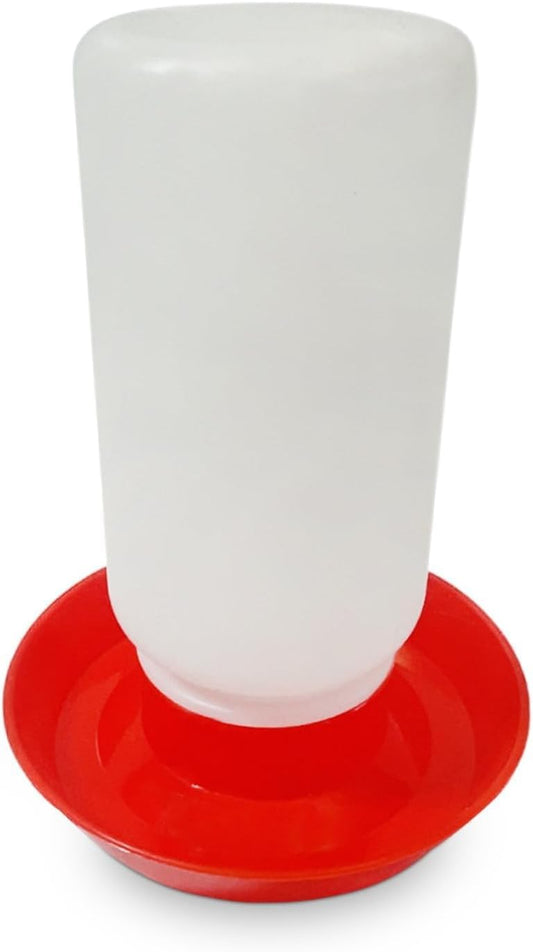 1L Durable Poultry Water Container for Chickens Ducks Turkeys Quail - Reusable Drinker Feeder.