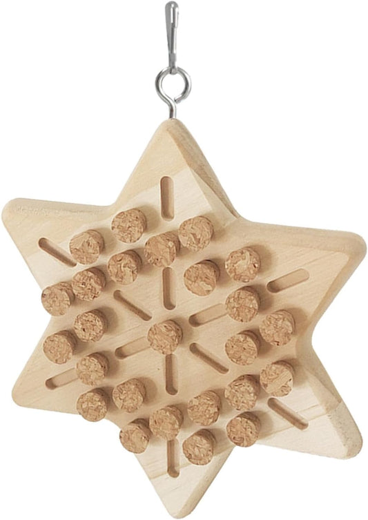 Portable Bird Cage Toy Parrot Chew Plug - Natural Cork Wooden Toy with Tiger Skin Texture for African Grey Timneh Congo Parrots.