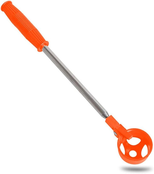 Orange Retractable Golf Ball Retriever Stainless Steel Water Golf Picker.