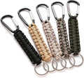 5 Pack Karabiner Keychains with Woven Lanyard Musket Hook for Outdoor Camping Hiking Backpacks.