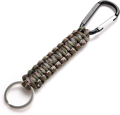 5 Pack Karabiner Keychains with Woven Lanyard Musket Hook for Outdoor Camping Hiking Backpacks.