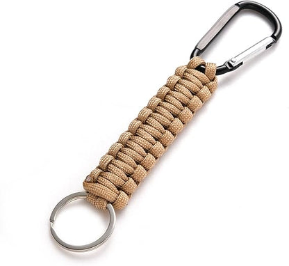 5 Pack Karabiner Keychains with Woven Lanyard Musket Hook for Outdoor Camping Hiking Backpacks.