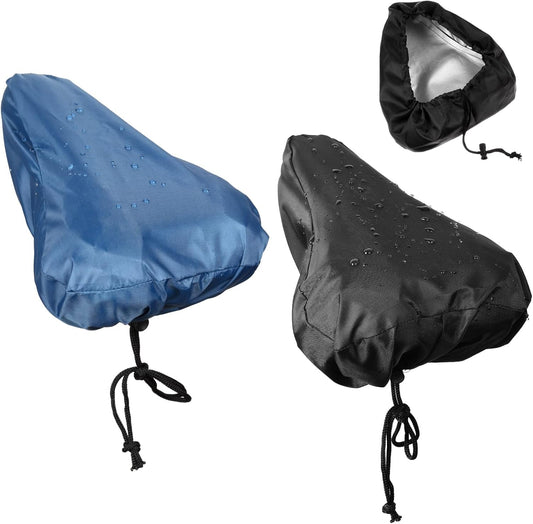 2 Pack Bicycle Saddle Bags Black and Hidden Blue Waterproof Rainproof Material Universal Bike Seat Cover Accessories for Men Women.