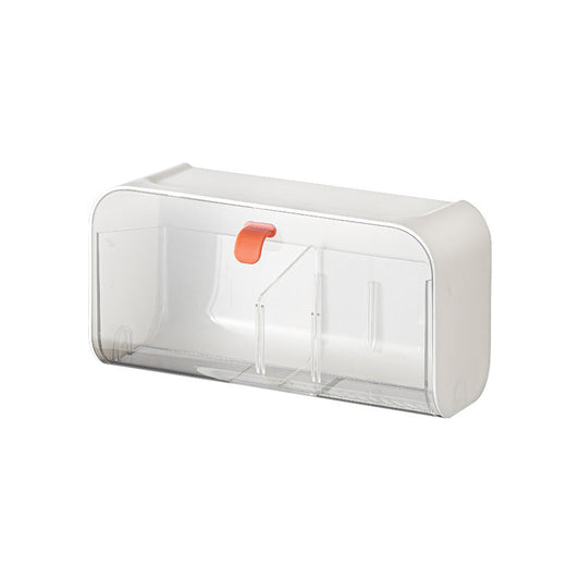 White Storage Box with Lid for Cotton Swabs Cotton Pads Toothpicks Household Organizer.