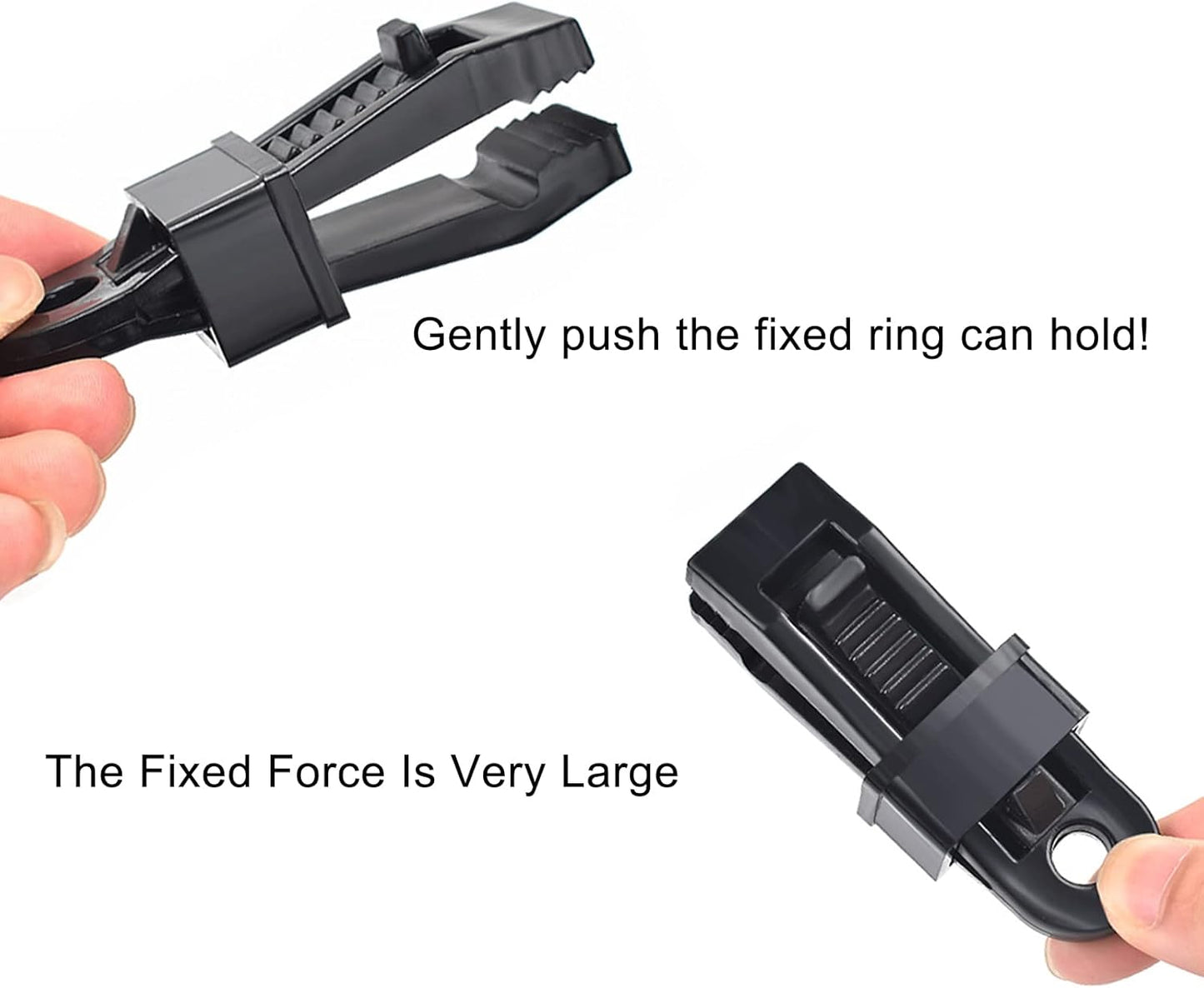 8 Pack Black Tarp Clips with Eyelets Heavy Duty Tent Canvas Clamps for Camping Caravan Awning Boat Outdoor Use.