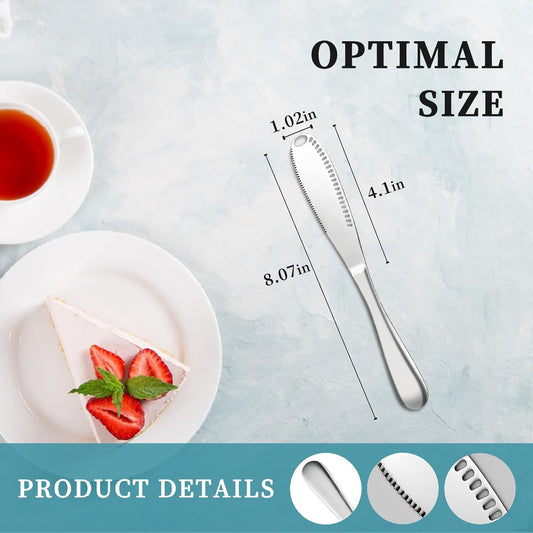 2 Pack 3-in-1 Stainless Steel Butter Spreader with Holes Cold Butter Knife Suitable for Cheese Peanuts