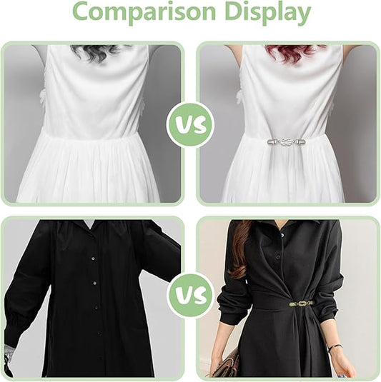 3-Pack Clothing Clips for Women & Men Waist Trouser Shirt Collar Scarf Card Holders Secure Dress Pants Waistline Adjustable Fashion Accessory.