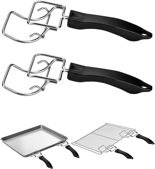 2-Piece Air Fryer Oven Baking Tray Puller Set - Oven Rack Puller Clip Handle Accessory for Air Fryers and Ovens.