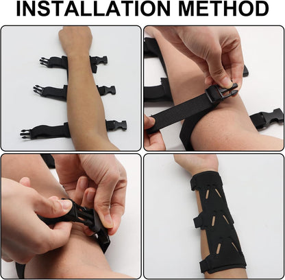 Archery Arm Guards - 1 Piece - Black - Adjustable - Wrist & Forearm Protection - Unisex - Suitable for Teens & Adults.