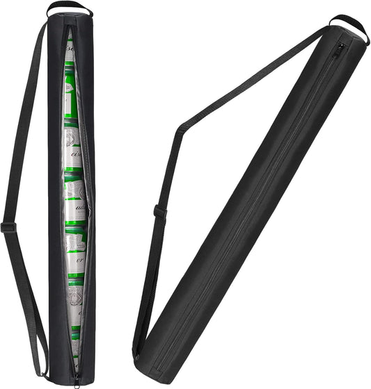 Universal Body Type Black Beer Can Warmer Sleeve for 7 Cans Golf Ball and Bag Warmer.