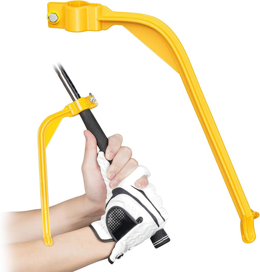 Golf Wrist Trainer Yellow 1 Pack Swing Correction Tool for Beginners Arm Elbow Position Training Accessory.